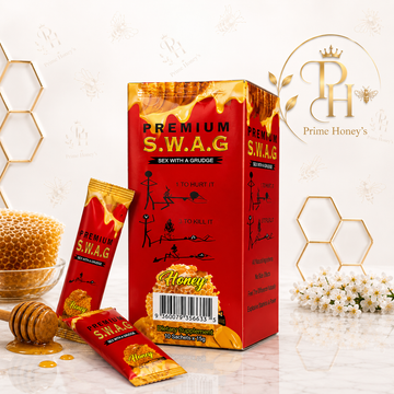 Premium S.W.A.G Honey Sachets with Royal Jelly, Bee Pollen & Maca Root – Natural Energy & Vitality Blend – 10 Sachets
