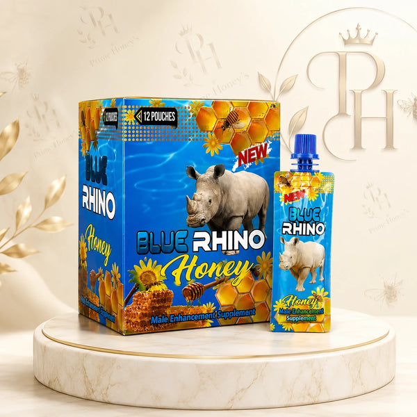 Blue Rhino Honey  – Premium Herbal Honey Blend, 12 Count