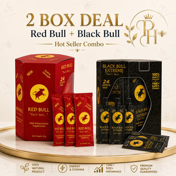 Red Bull & Black Bull Extreme Honey Combo – 2 Box Premium Honey Bundle