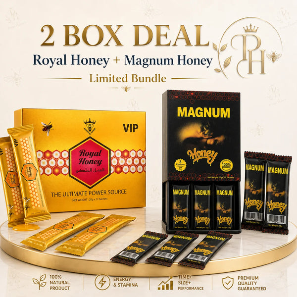 Royal Honey VIP & Magnum Honey Combo – 2 Box Premium Honey Bundle