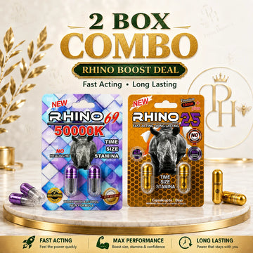 Rhino 69 & Rhino 25 Capsules Combo – 2 Pack Premium Wellness Bundle