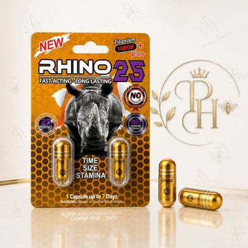 Rhino 25 Titanium 1000K+ Capsules – 2 Count Wellness Supplement