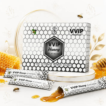 VVIP Royal Jelly Honey Sachets, Bee Pollen & Maca Blend, 12 Count Pack