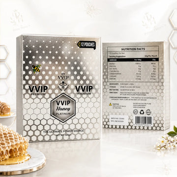 VVIP Honey Platinum – Premium Honey Blend, 12 Tube Pouches
