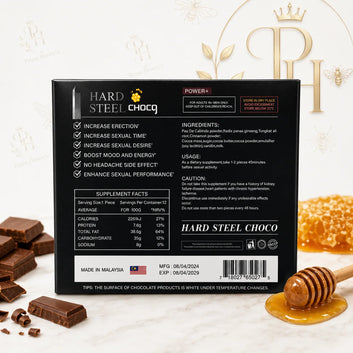Hard Steel Choco for Men – Premium Royal Honey Chocolate, 65% Cocoa