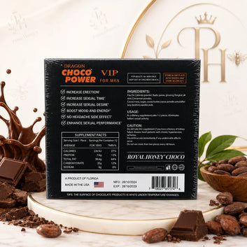 VIP Dragon Royal Honey Chocolate for Men, Premium 12 Pack