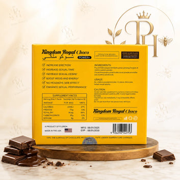 Royal Choco VIP for Men – Premium Honey Chocolate, 65% Cocoa, 12 Pack
