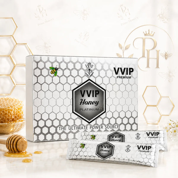 VVIP Royal Jelly Honey Sachets, Bee Pollen & Maca Blend, 12 Count Pack