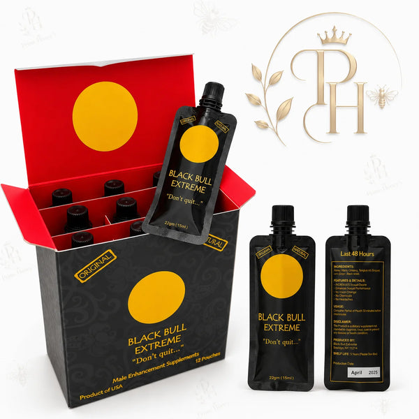 Black Bull Premium Honey Tube– 12 Pack