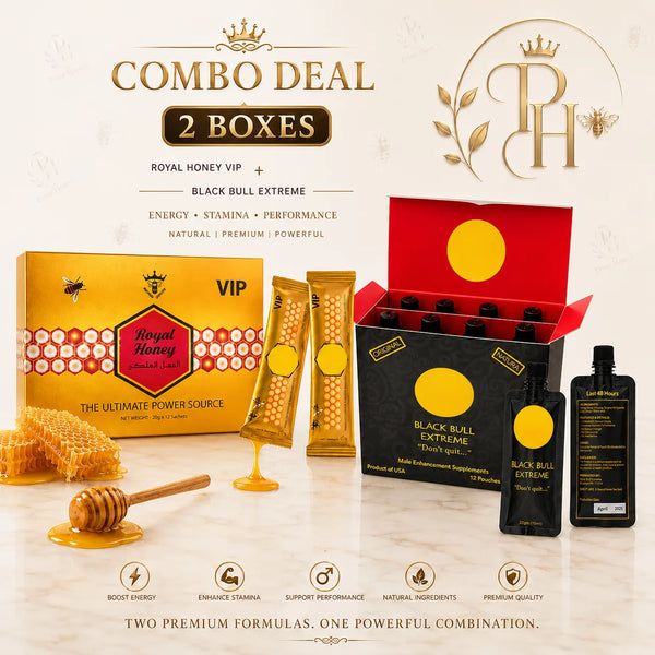 Royal Honey VIP & Black Bull Combo – 2 Box Premium Honey Bundle